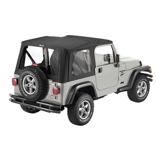 BESTOP | Replace-A-Top for OEM Hardware For Jeep 2003-2006 Wrangler TJ Clear Black Diamond Sailcloth No Door Skins Included Bestop | 79125-35