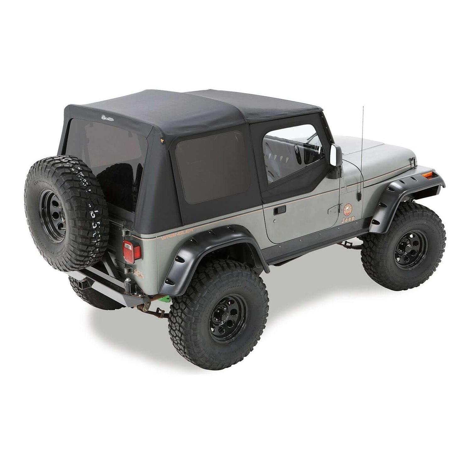BESTOP | Replace-A-Top for OEM Hardware For Jeep 2003-2006 Wrangler TJ Tinted Black Diamond Sailcloth Upper Door Skins Included Bestop | 79129-35