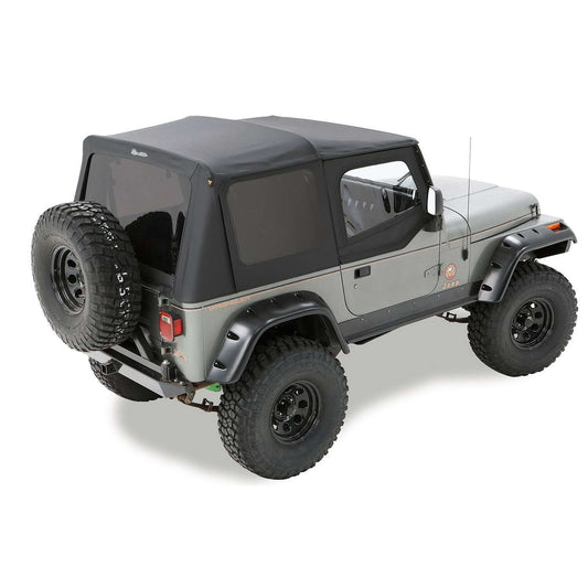 BESTOP | Replace-A-Top for OEM Hardware For Jeep 2003-2006 Wrangler TJ Tinted Black Diamond Sailcloth Upper Door Skins Included Bestop | 79129-35