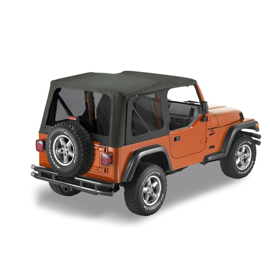 BESTOP | Replace-A-Top for OEM Hardware For Jeep 2003-2006 Wrangler TJ Tinted Black Diamond Sailcloth No Door Skins Included Bestop | 79141-35