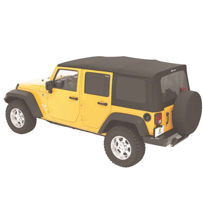 BESTOP | Replace-A-Top for OEM Hardware For Jeep 2010-2018 Wrangler JK 4 Door Tinted Black Diamond Sailcloth No Door Skins Included Bestop | 79147-35