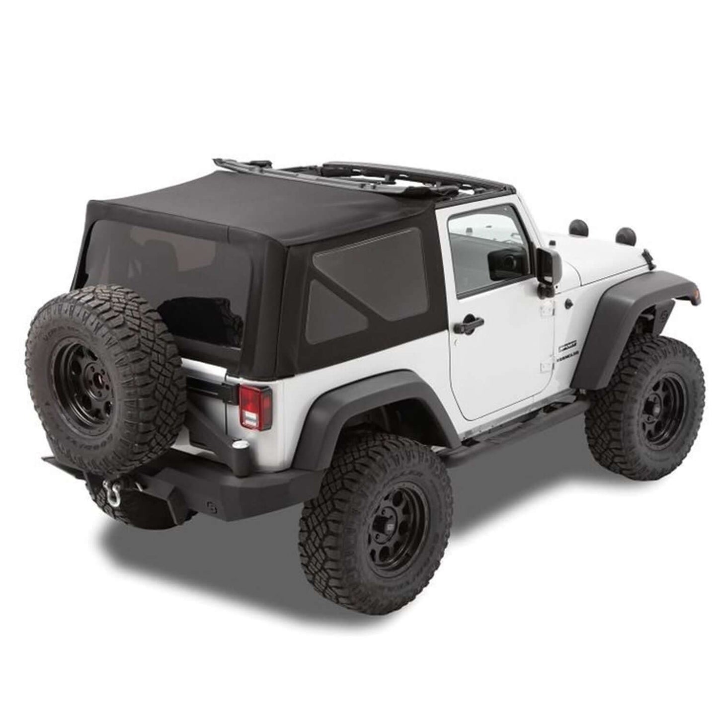 BESTOP | Replace-A-Top for OEM Hardware For Jeep 2010-2018 Wrangler JK 2 Door Tinted Black Premium Twill No Door Skins Included Bestop | 79846-17