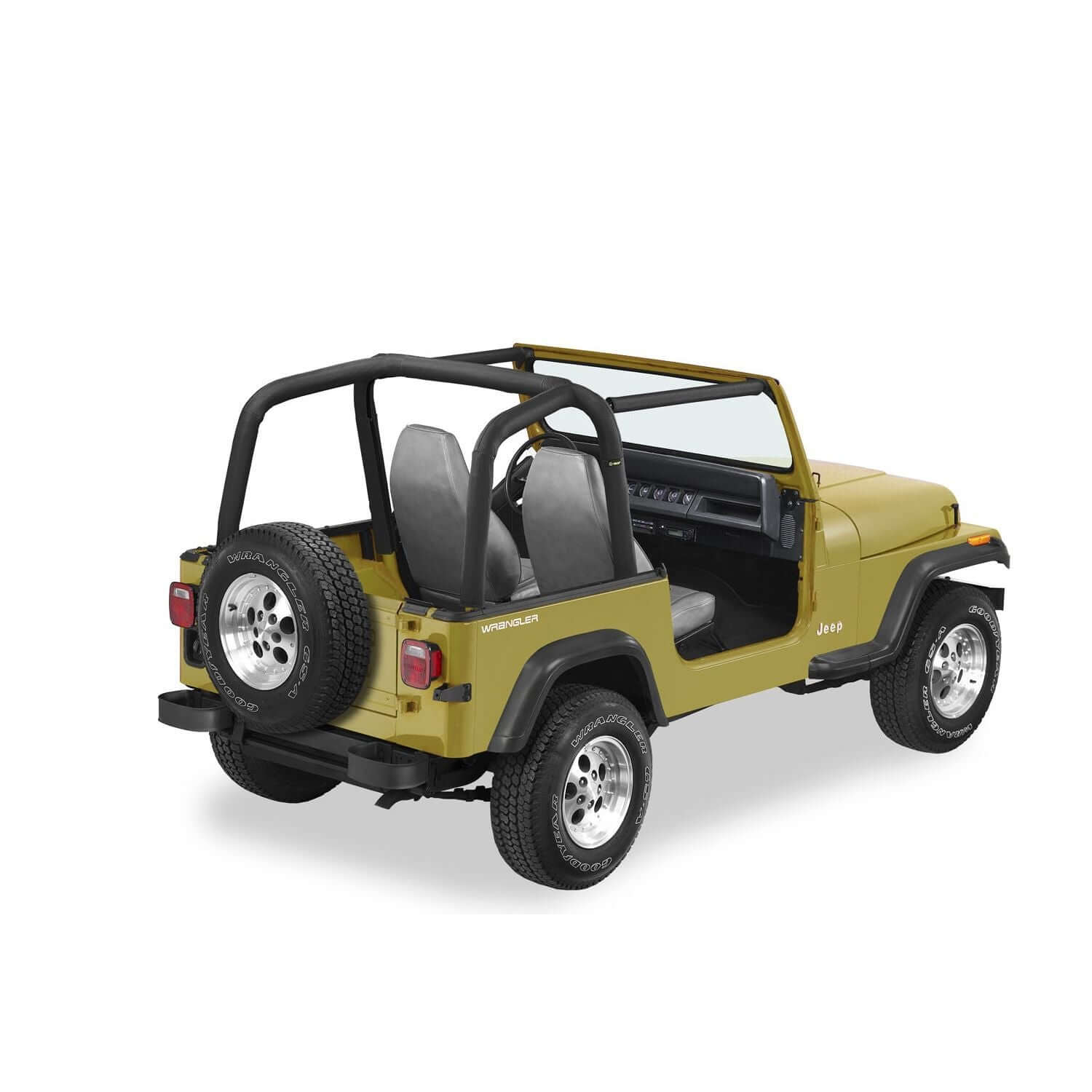 BESTOP | Jeep Sport Bar Covers For Jeep 1992-1995 Wrangler YJ Black Denim Bestop | 80009-15 on a Jeep Wrangler YJ.