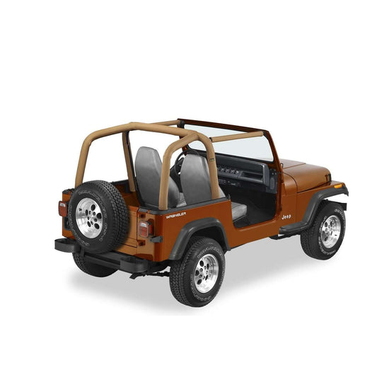 BESTOP | Jeep Sport Bar Covers For Jeep 1992-1995 Wrangler YJ Spice Bestop | 80009-37 on brown Jeep Wrangler.