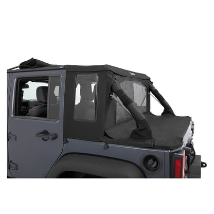 BESTOP | Jeep Wrangler Halftop Soft Top Conversion Kit For Jeep 2007-2018 Wrangler JK 4 Door Black Premium Twill Bestop | 80103-17