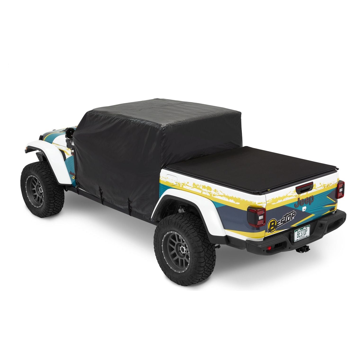 BESTOP | All Weather Trail Cover Jeep '20-26 Gladiator Black Bestop | 81050-01 on a Jeep Gladiator.