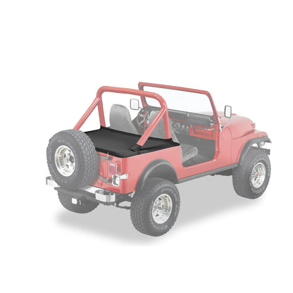 BESTOP | Cargo Deck Covers For Jeep 1980-1986 CJ7 Factory Hardtop Removed No Belt Rail Channels Black Denim Bestop | 90005-15