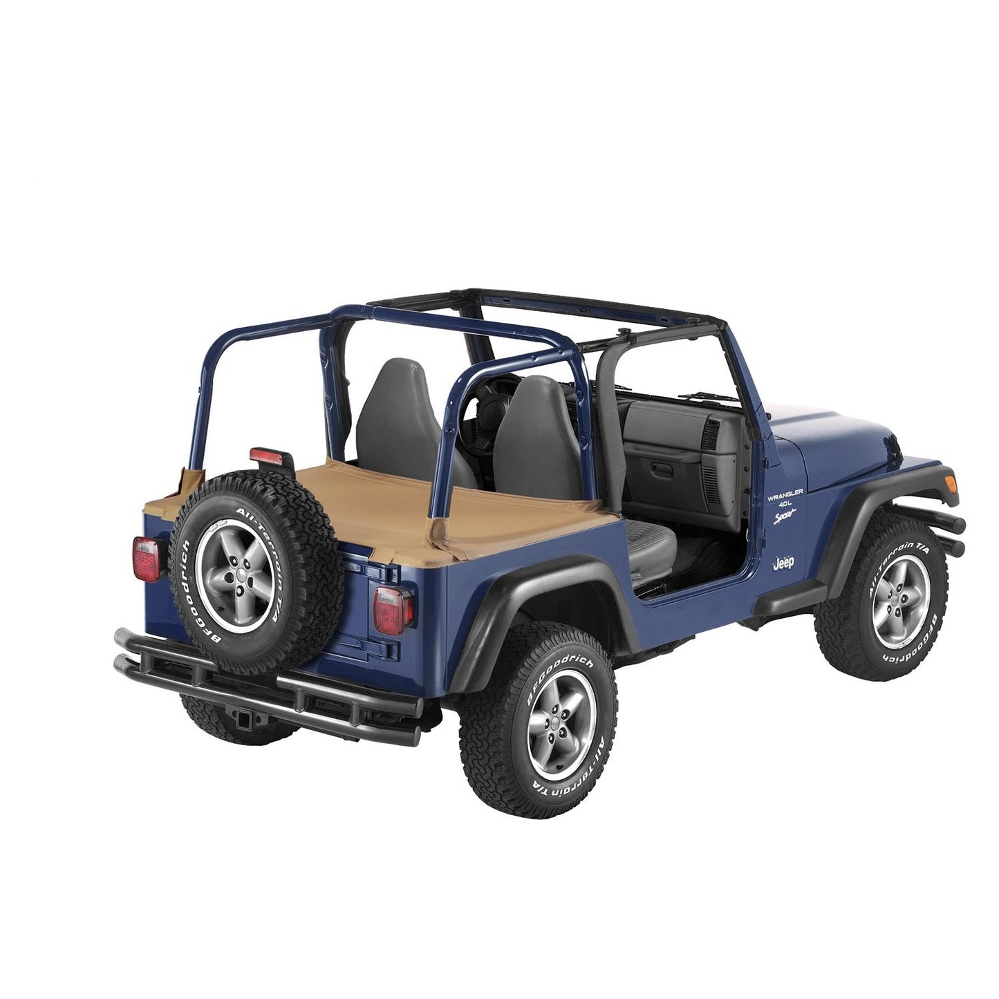 BESTOP | Cargo Deck Covers For Jeep 1997-2002 Wrangler TJ Standard Factory Hardtop Removed No Belt Rail Channels Spice Bestop | 90020-37