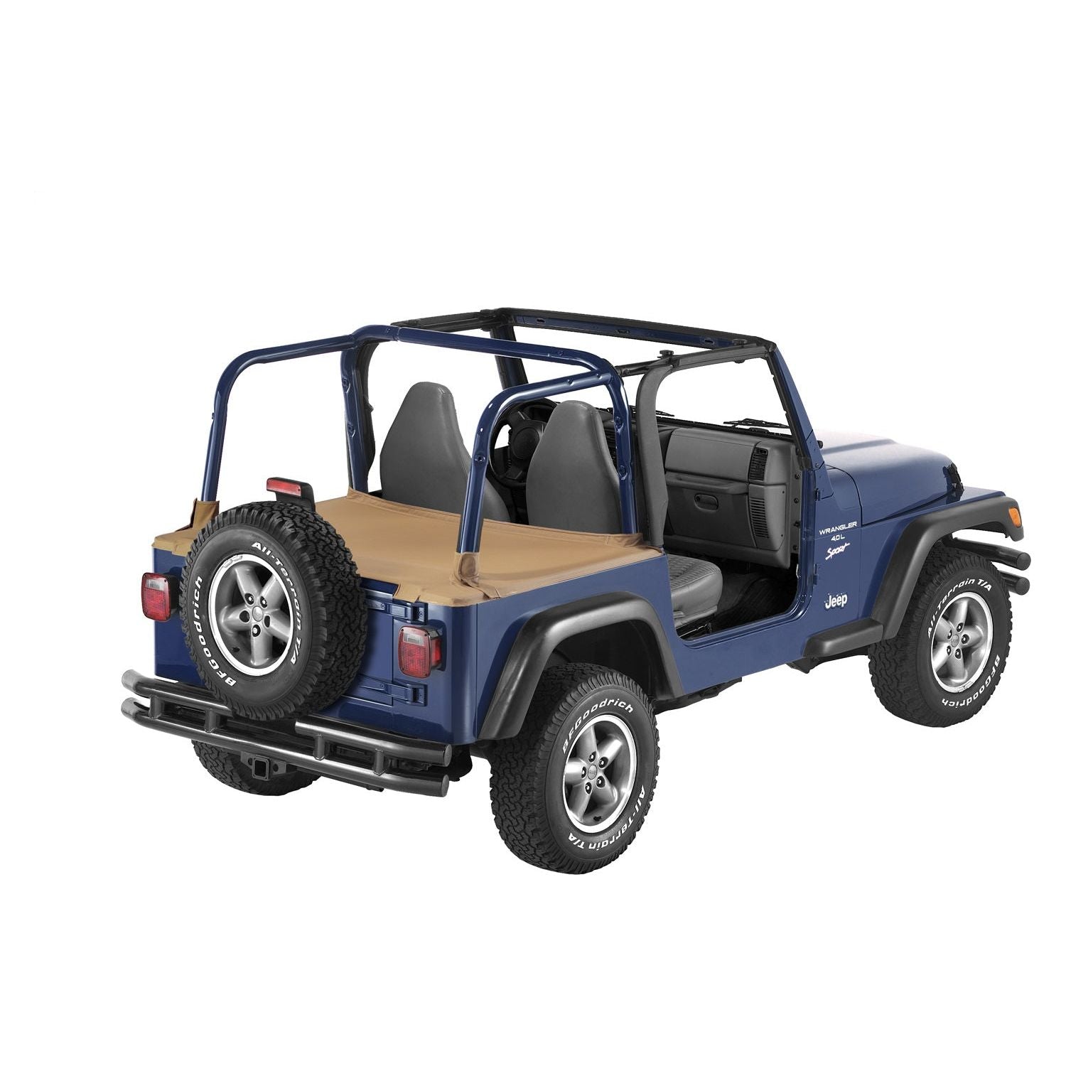 BESTOP | Cargo Deck Covers For Jeep 1997-2002 Wrangler TJ Standard Factory Hardtop Removed No Belt Rail Channels Spice Bestop | 90020-37