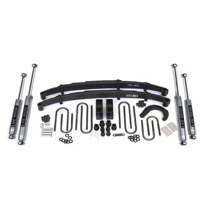 BDS Suspension | 4 Inch Lift Kit Chevy/GMC 3/4 Ton Truck/Suburban 77-87 4WD 4 Inch block with Add a Leaf NX2 Nitro Shocks | BDS126H