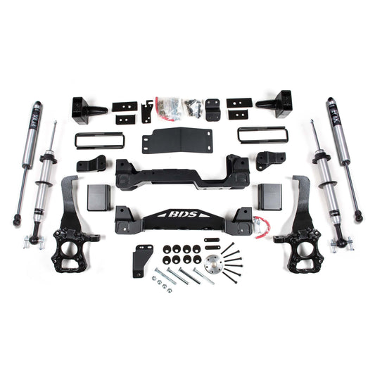 BDS Suspension | 6 Inch Lift Kit FOX 2.0 Internal Floating Piston Strut Ford F150 15-20 4WD 4 Inch Block Kit W/ fox 2.0 Performance Shocks | BDS1305FSR