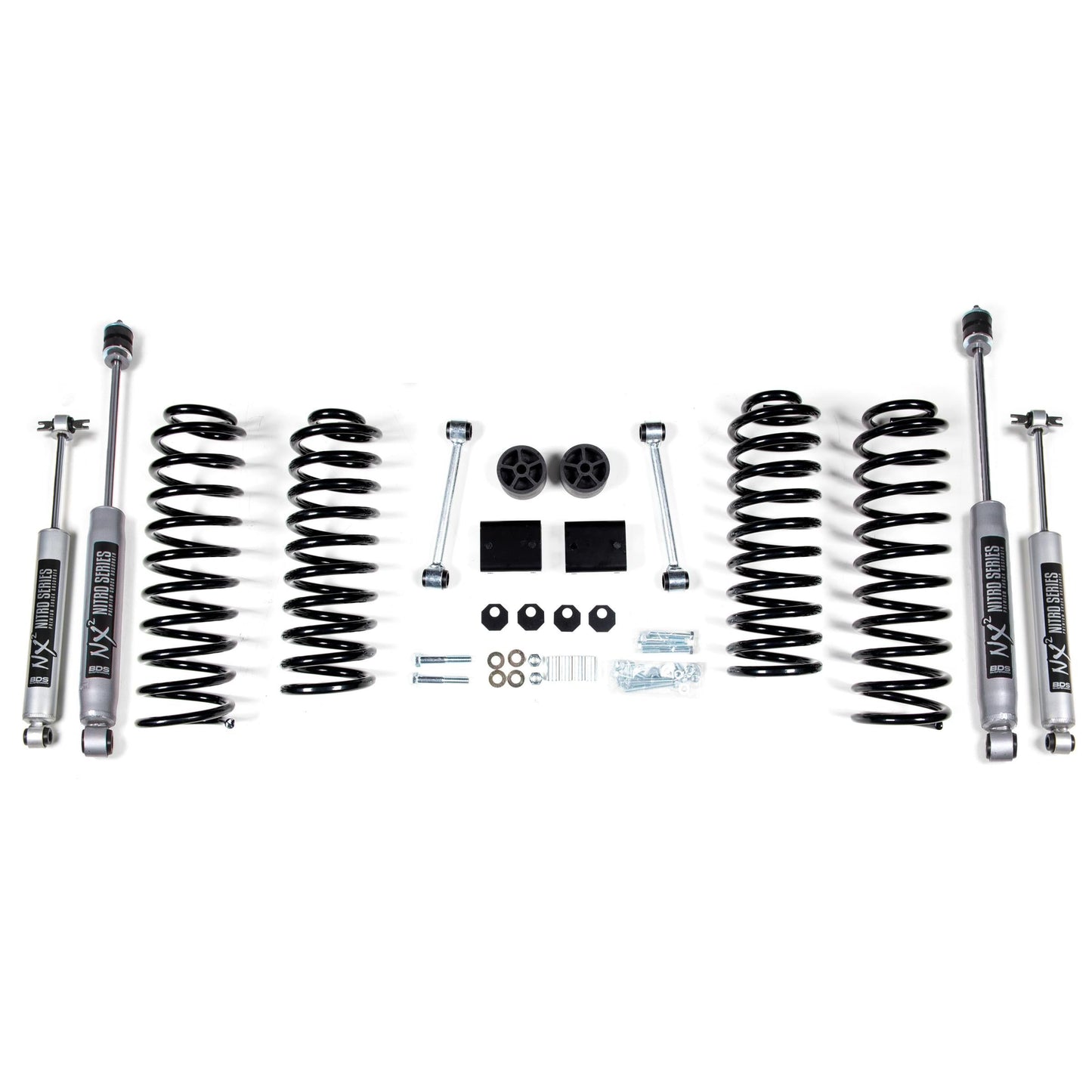 BDS Suspension | 2 Inch Lift Kit Coil Spring Jeep Wrangler JK 07-11 4-Door NX2 Nitro Shocks | BDS1402H