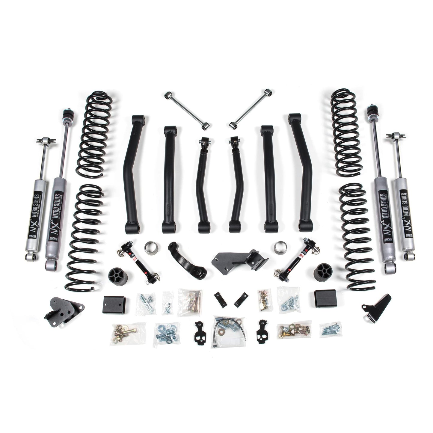 BDS Suspension | 4.5 Inch Lift Kit Jeep Wrangler JK 12-18 4-Door Fixed Link Sway Bar Fox 2.0 Performance Shocks | BDS1406FS