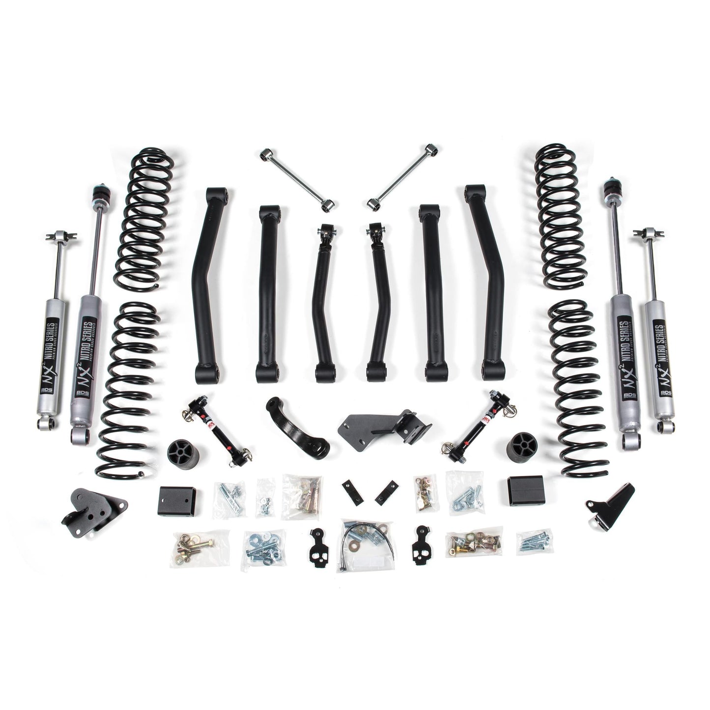 BDS Suspension | 4.5 Inch Lift Kit Jeep Wrangler JK 07-11 4-Door Sway Bar Disconnects Fox 2.0 Performance Shocks | BDS1413FS