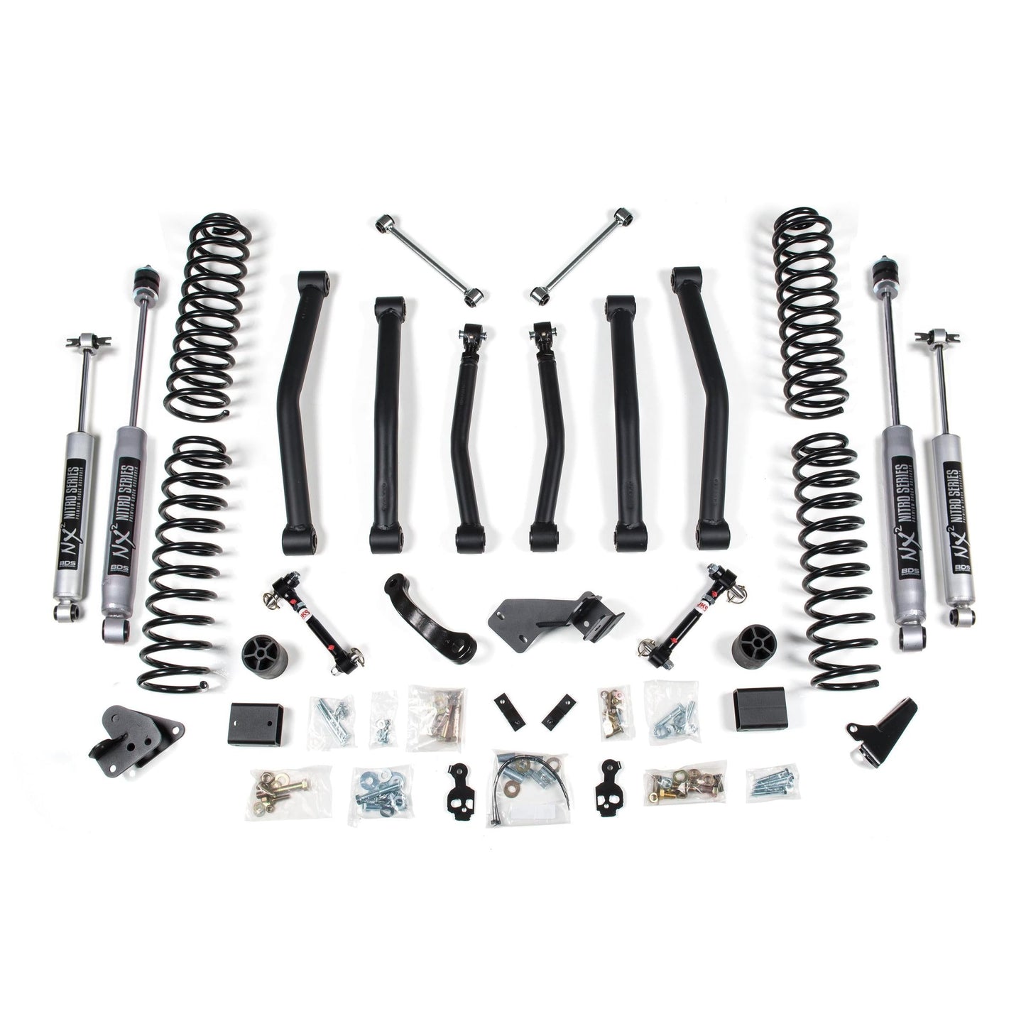 BDS Suspension | 4.5 Inch Lift Kit Jeep Wrangler JK 07-11 4-Door Sway Bar Disconnects NX2 Nitro Shocks | BDS1413H