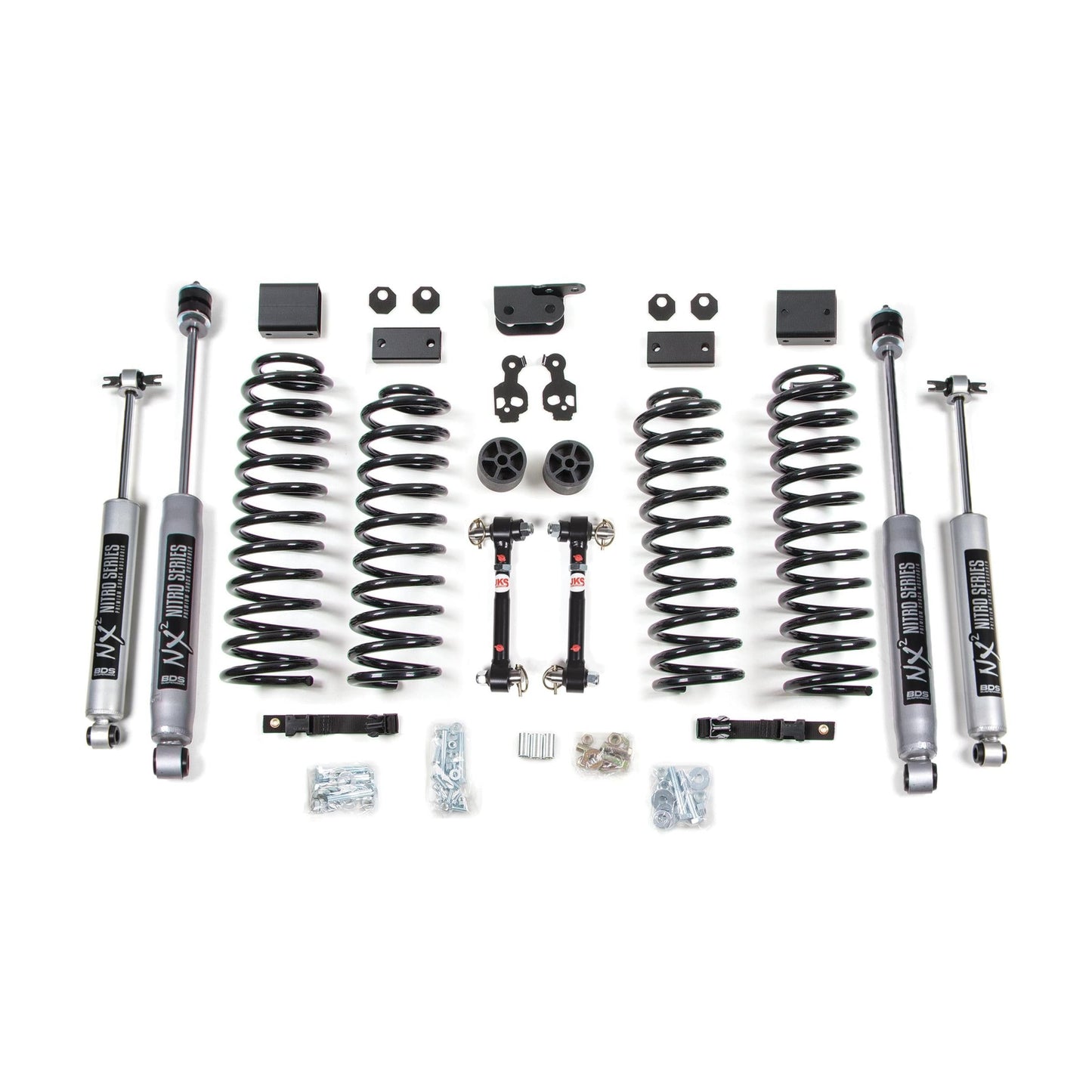 BDS Suspension | 3 Inch Lift Kit Jeep Wrangler JK 07-11 2-Door Sway Bar Disconnects NX2 Nitro Shocks | BDS1423H