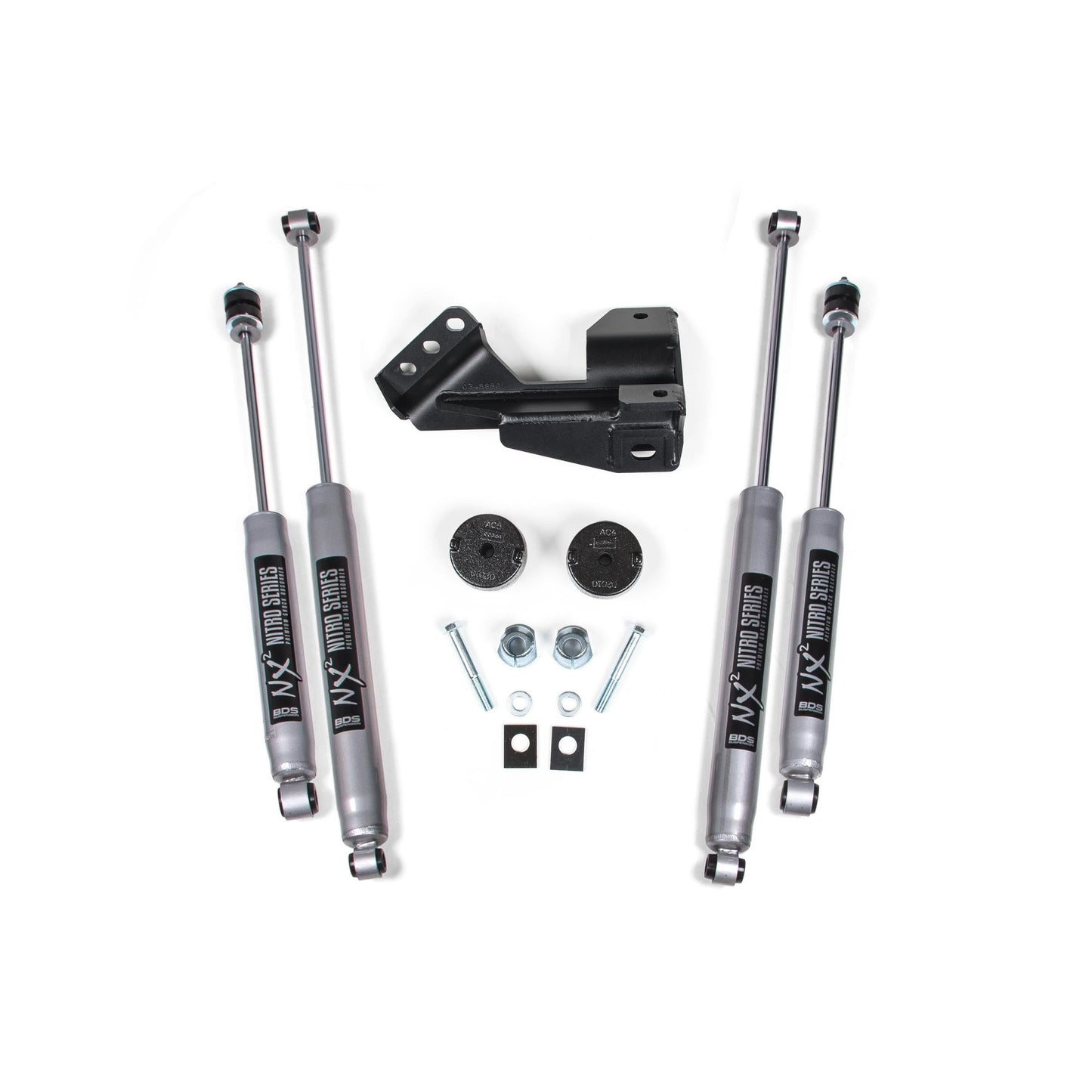 BDS Suspension | 2 Inch Leveling Kit Coil Spacer Ford F250/F350 Super Duty 17-22 4WD NX2 Nitro Shocks | BDS1519H
