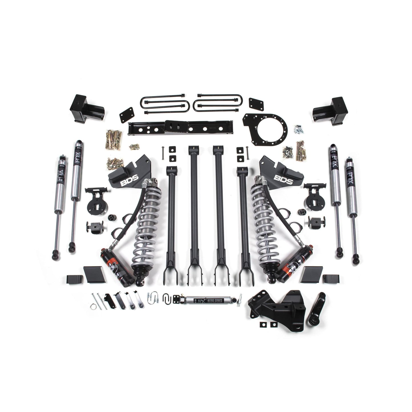 BDS Suspension | 2017-2019 Ford F250/F350 4WD 6 inch 4-Link Suspension Lift Kit, 6 inch Rear, Spring, Diesel - Fox 2.5 Fox Performance Elite Series Coil Over Front Fox 2.0 Internal Floating Piston Rear Leaf Springs Fox 2.0 Performance Shocks | BDS1529FPE