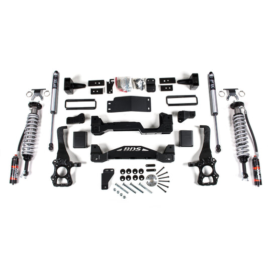 BDS Suspension lift kit parts for 2015-2020 F-150 with Fox 2.5 coil-overs and 2.0 rear shocks
