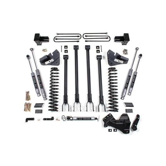 BDS Suspension | 4 Inch Lift Kit 4-Link Conversion Ford F250 / F350 Super Duty 17-19 4WD Gas Leaf Springs Fox 2.0 Performance Shocks | BDS1559FS