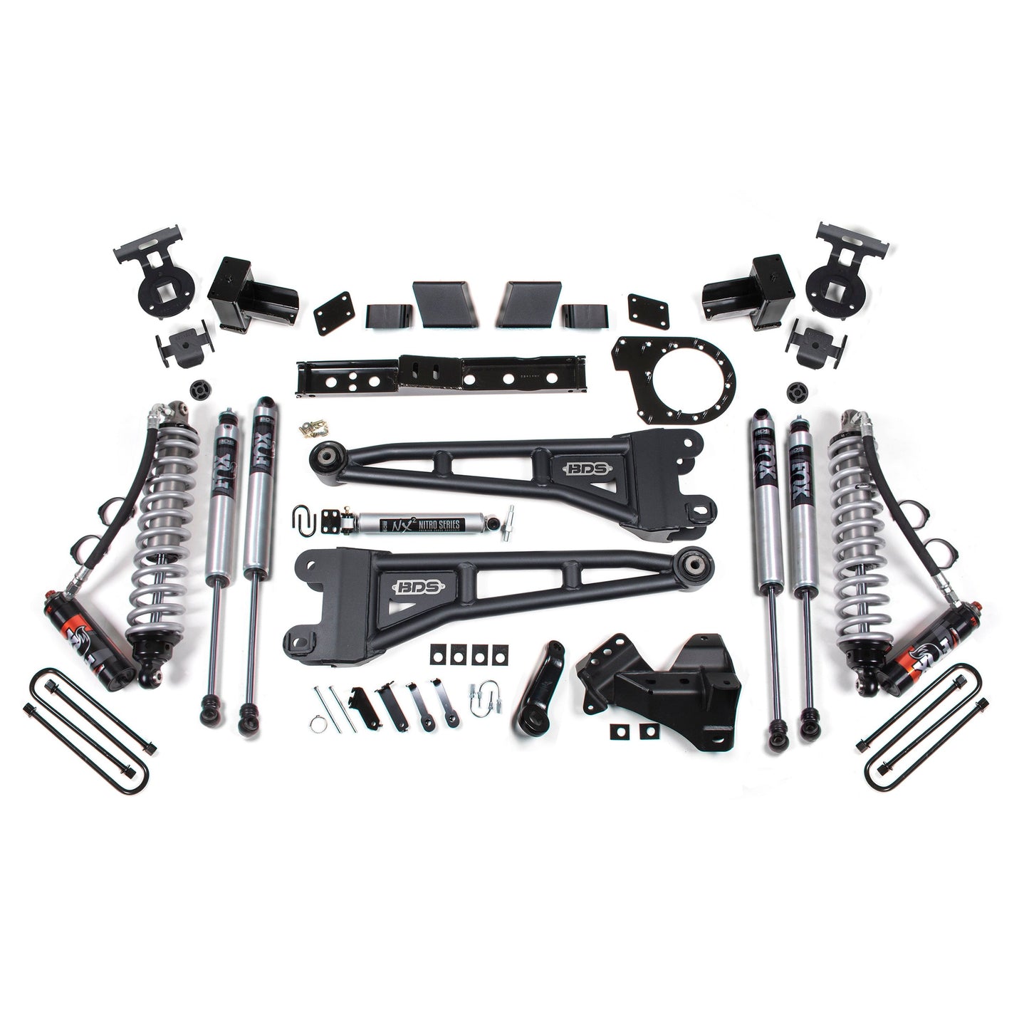 BDS Suspension Lift Kit components for 20-22 Super Duty 4Wd Diesel with FOX 2.5 coil-overs