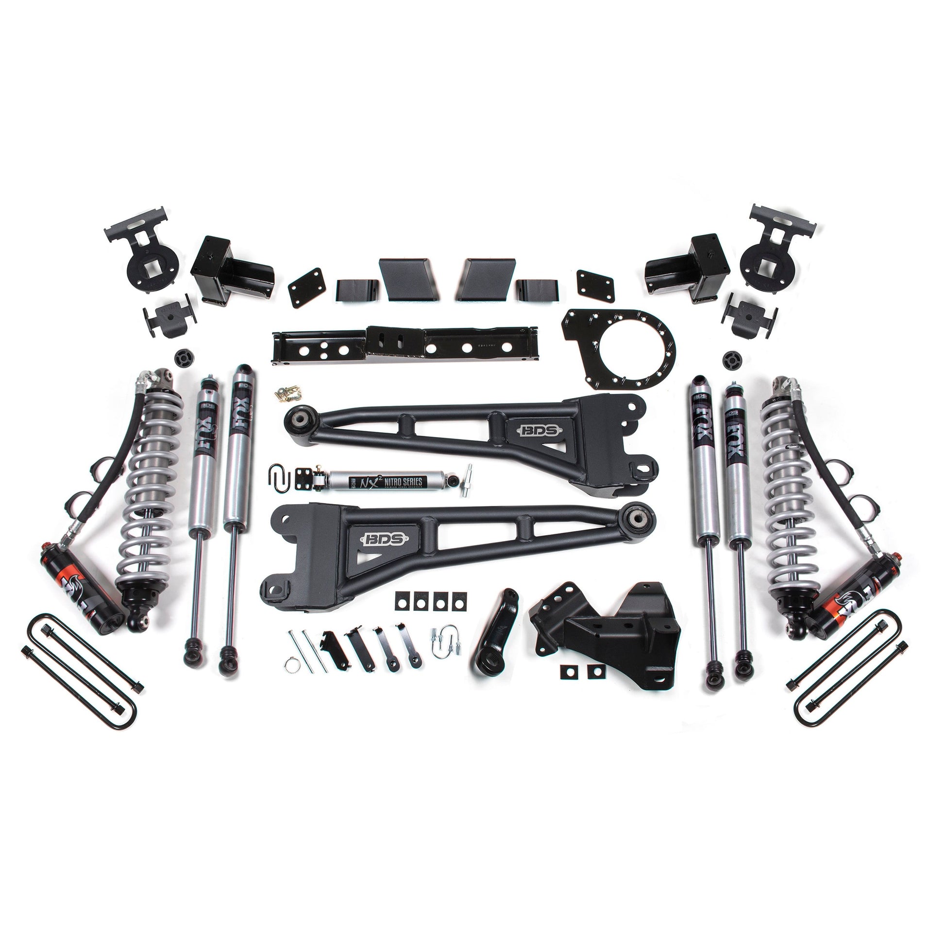 BDS Suspension Lift Kit components for 20-22 Super Duty 4Wd Diesel with FOX 2.5 coil-overs