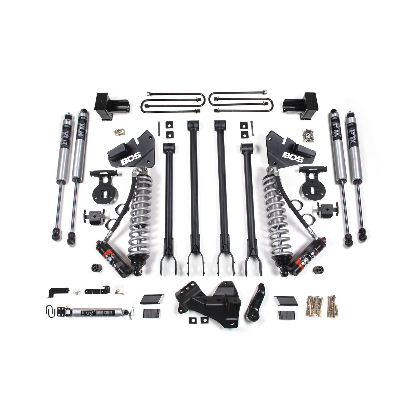 BDS Suspension | 4 Inch Lift Kit w/ 4-Link FOX 2.5 Performance Elite Coil-Over Conversion Ford F350 Super Duty DRW 20-22 4WD Diesel | BDS1565FPE
