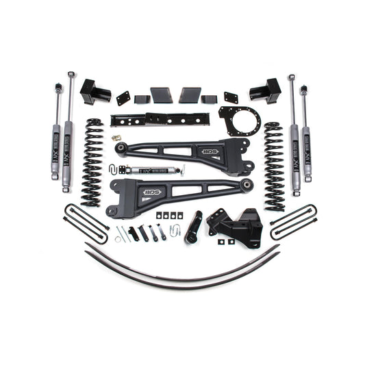 BDS Suspension | 6 Inch Lift Kit w/ Radius Arm Ford F250/F350 Super Duty 17-19 4WD Diesel 5 Inch Block 3 Leaf Main Fox 2.0 Performance Shocks | BDS1581FS