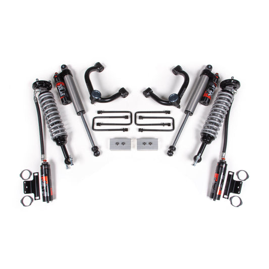 BDS Suspension lift kit components for 2014-2020 F-150 with 3" lift and FOX 2.5 shocks