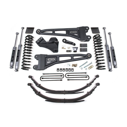 BDS Suspension | 6 Inch Lift Kit w/ Radius Arm Ford F250/F350 Super Duty 11-16 4WD Gas 3 Inch Rear Blocks NX2 Nitro Shocks | BDS1595H