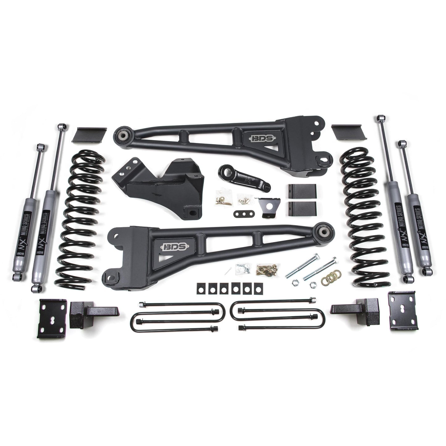 BDS Suspension | 4 Inch Lift Kit w/ Radius Arm Ford F250/F350 Super Duty 11-16 4WD Diesel 4 Inch Block Fox 2.0 Performance Shocks | BDS1596FS