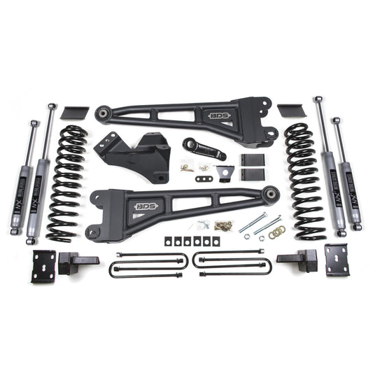 BDS Suspension | 4 Inch Lift Kit w/ Radius Arm Ford F250/F350 Super Duty 11-16 4WD Gas 4 Inch Block NX2 Nitro Shocks | BDS1598H