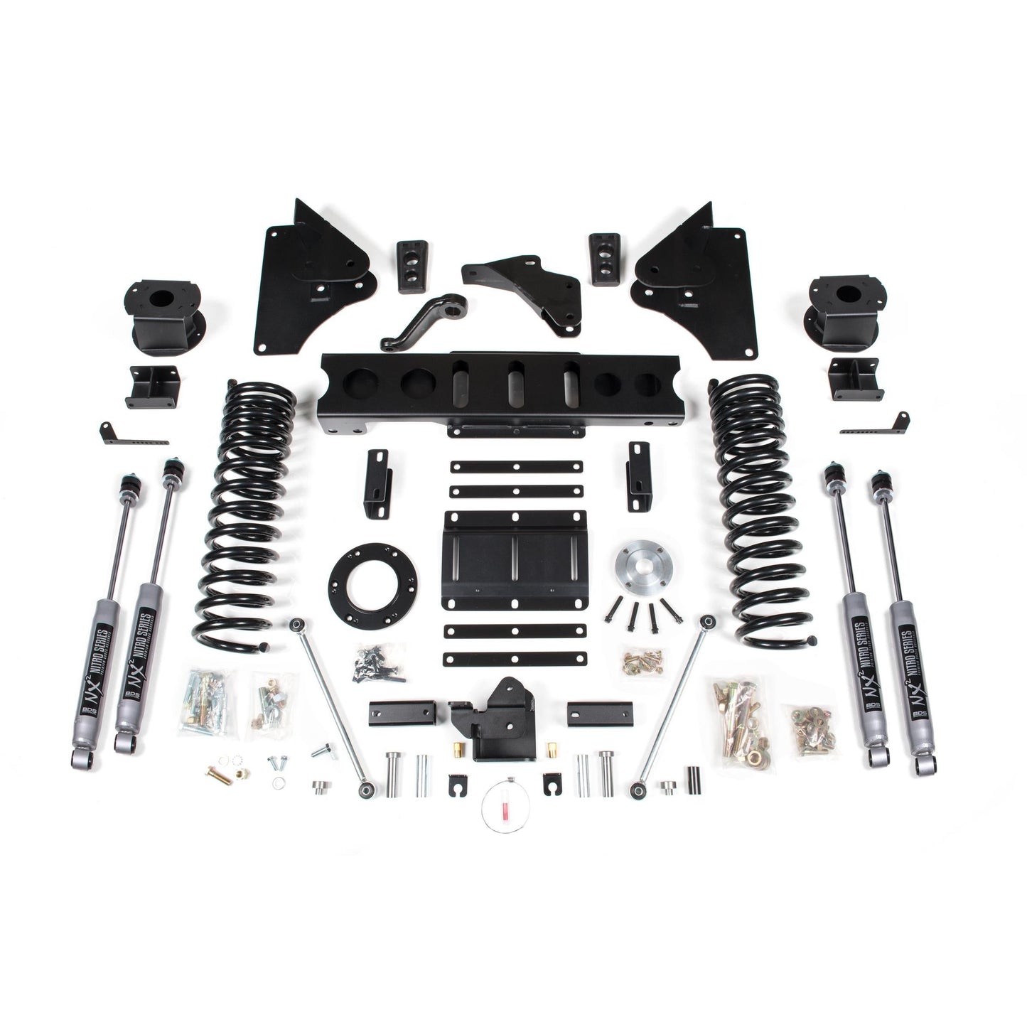 BDS Suspension | 5.5 Inch Lift Kit w/ 4-Link Ram 2500 w/ Rear Air Ride 14-18 4WD Gas Fox 2.0 Performance Shocks | BDS1629FS