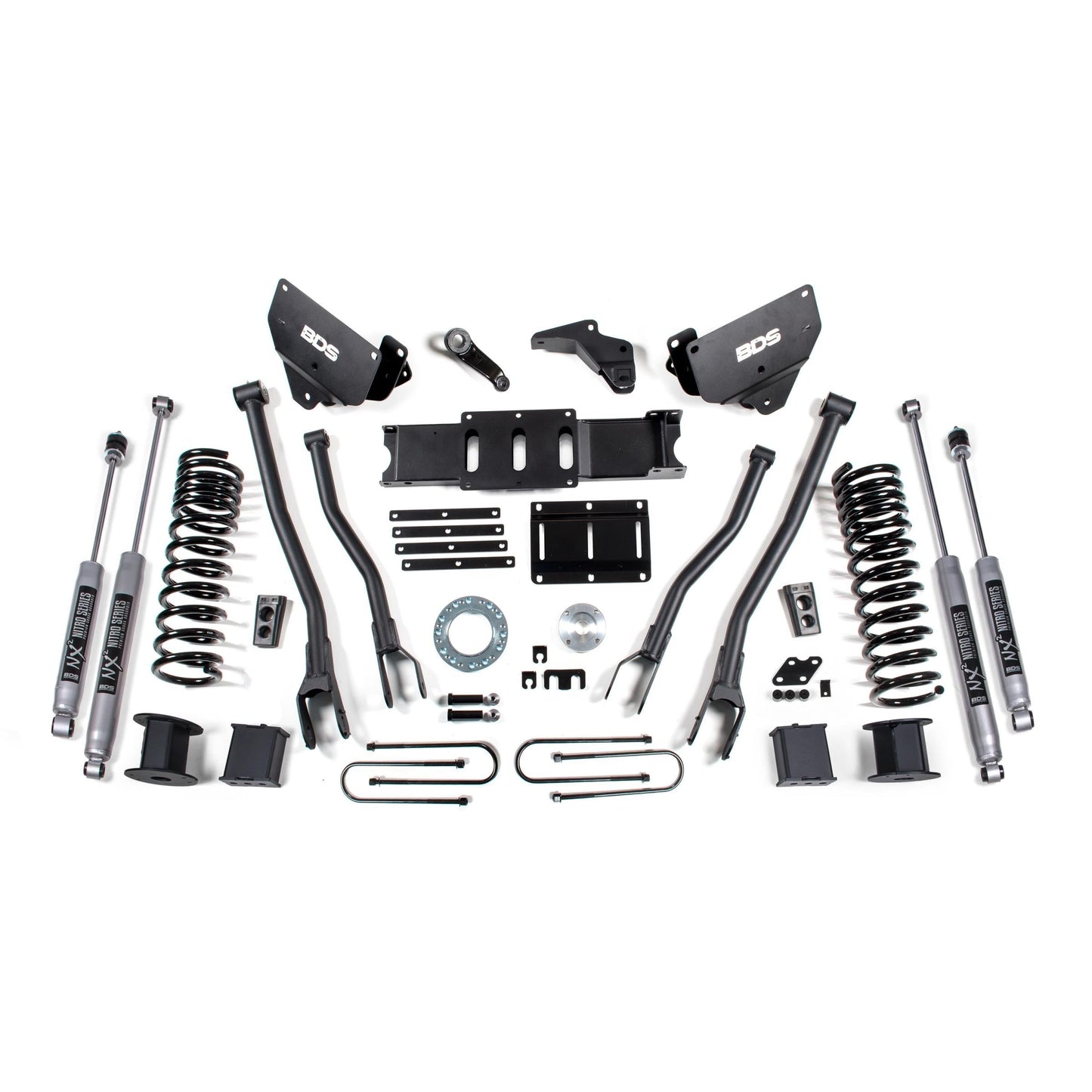 BDS Suspension | 6 Inch Lift Kit w/ 4-Link Ram 3500 w/ Rear Air Ride 13-18 4WD Diesel 8 Bolt Indexing Ring NX2 Nitro Shocks | BDS1650H