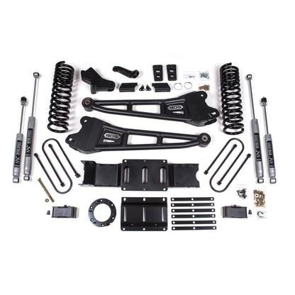BDS Suspension | 4 Inch Lift Kit w/ Radius Arm 3 Inch Rear Block Ram 3500 19-24 4WD Diesel With Factory Rear Overload Leaf 6 Bolt Fox 2.0 Performance Shocks | BDS1657FS