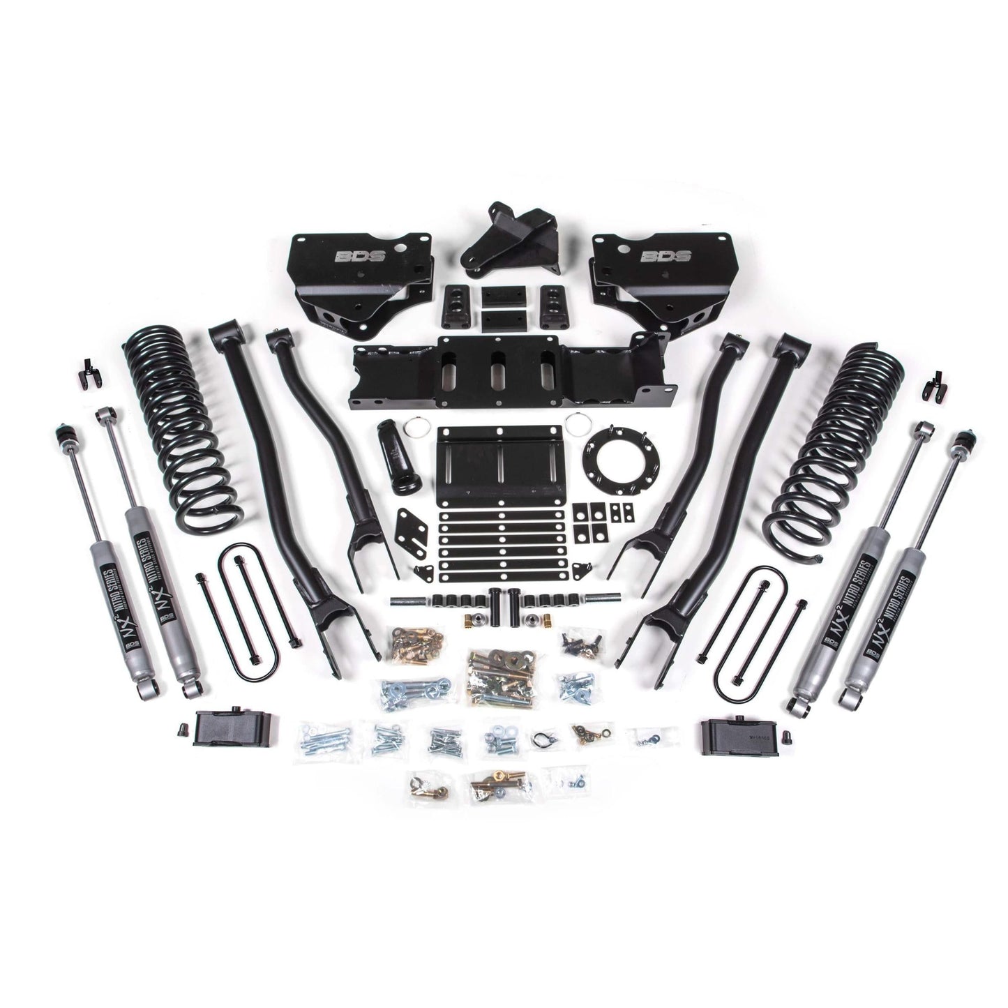 BDS Suspension | 4 Inch Lift Kit w/ 4-Link Ram 3500 19-23 4WD Gas Without Factory Rear Overload Leaf NX2 Nitro Shocks | BDS1676H