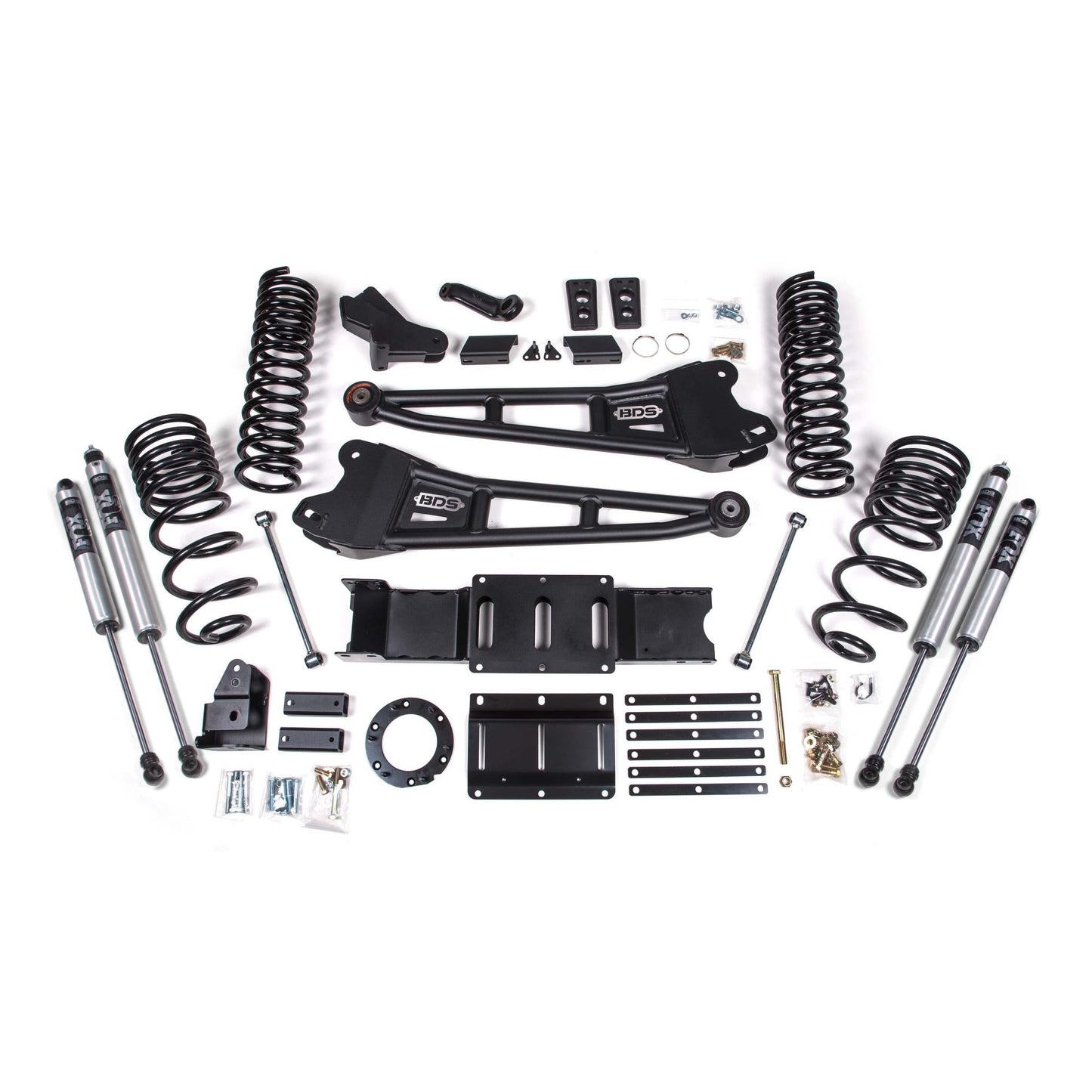 BDS Suspension | 4 Inch Lift Kit w/ Radius Arm Ram 3500 19-23 4WD Gas No Factory Rear Overload Leaf Fox 2.0 Performance Shocks | BDS1702FS