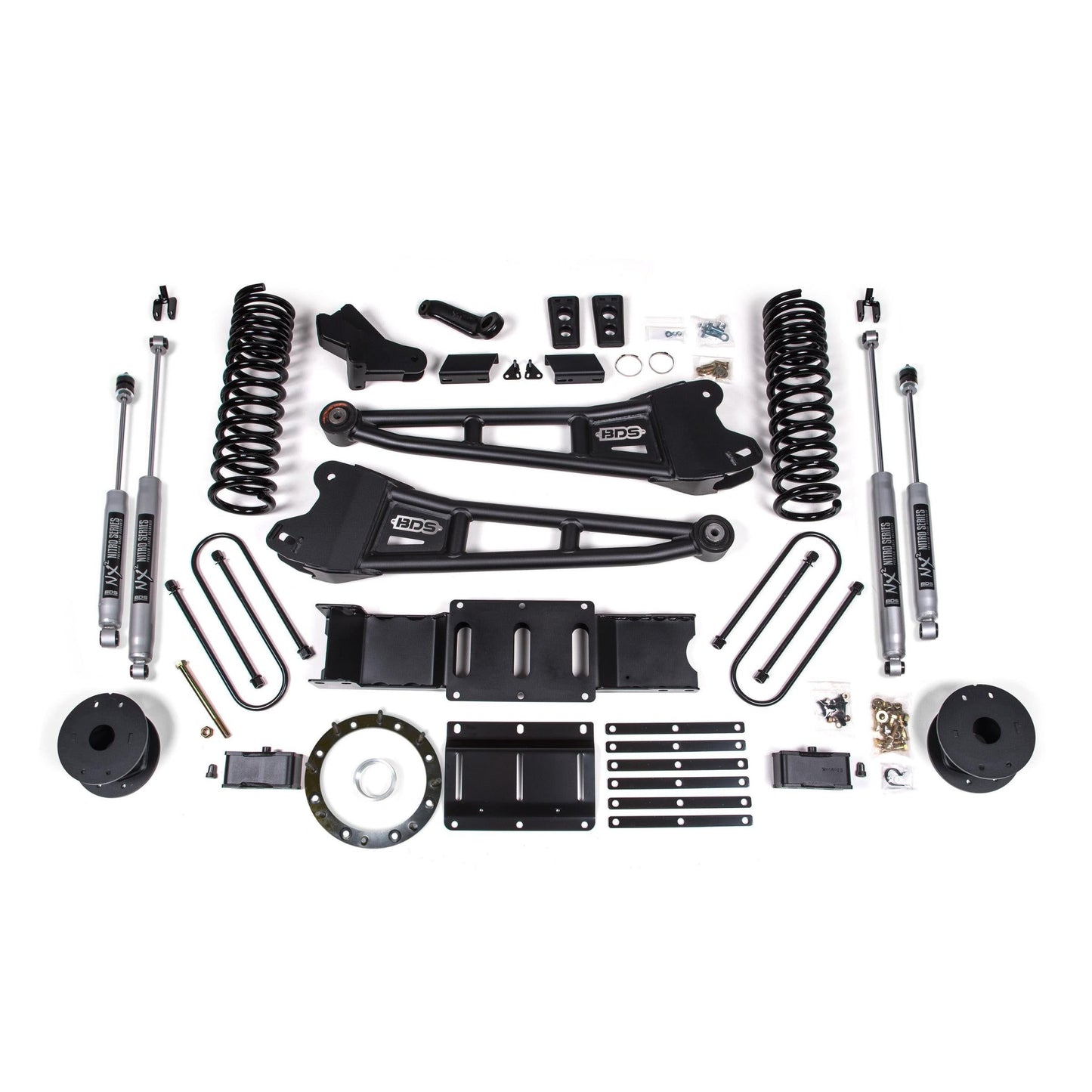 BDS Suspension | 4 Inch Lift Kit w/ Radius Arm Ram 3500 19-23 4WD Gas With Factory Rear Overload Leaf NX2 Nitro Shocks | BDS1703H