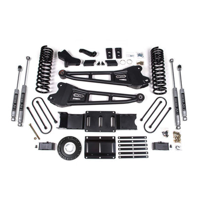 BDS Suspension | 4 Inch Lift Kit w/ Radius Arm 2 Inch Rear Block Ram 3500 19-24 4WD Diesel With Factory Rear Overload Leaf 6 Bolt Fox 2.0 Performance Shocks | BDS1705FS