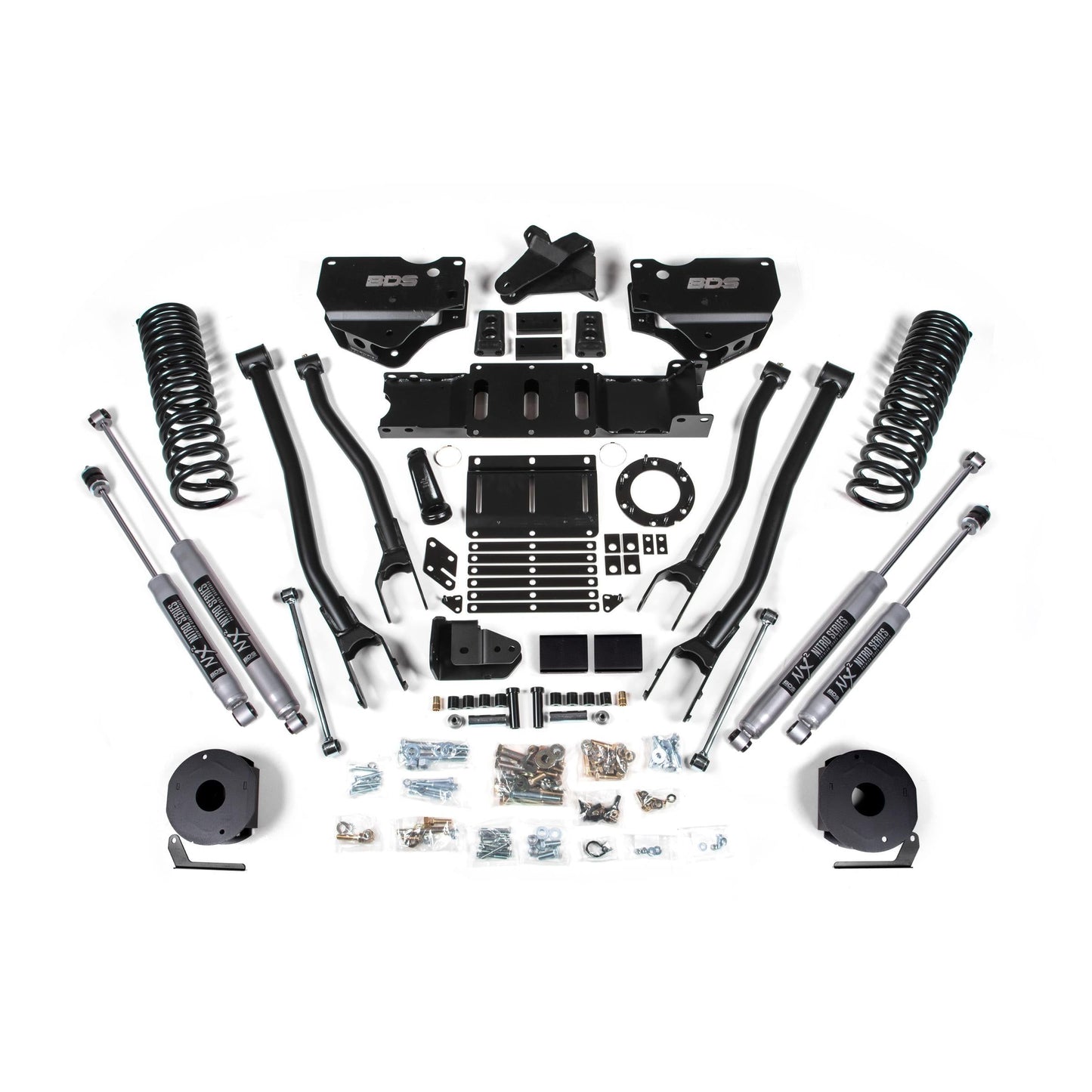 BDS Suspension | 4 Inch Lift Kit w/ 4-Link Ram 2500 w/ Rear Air Ride 19-24 4WD Diesel NX2 Nitro Shocks | BDS1715H