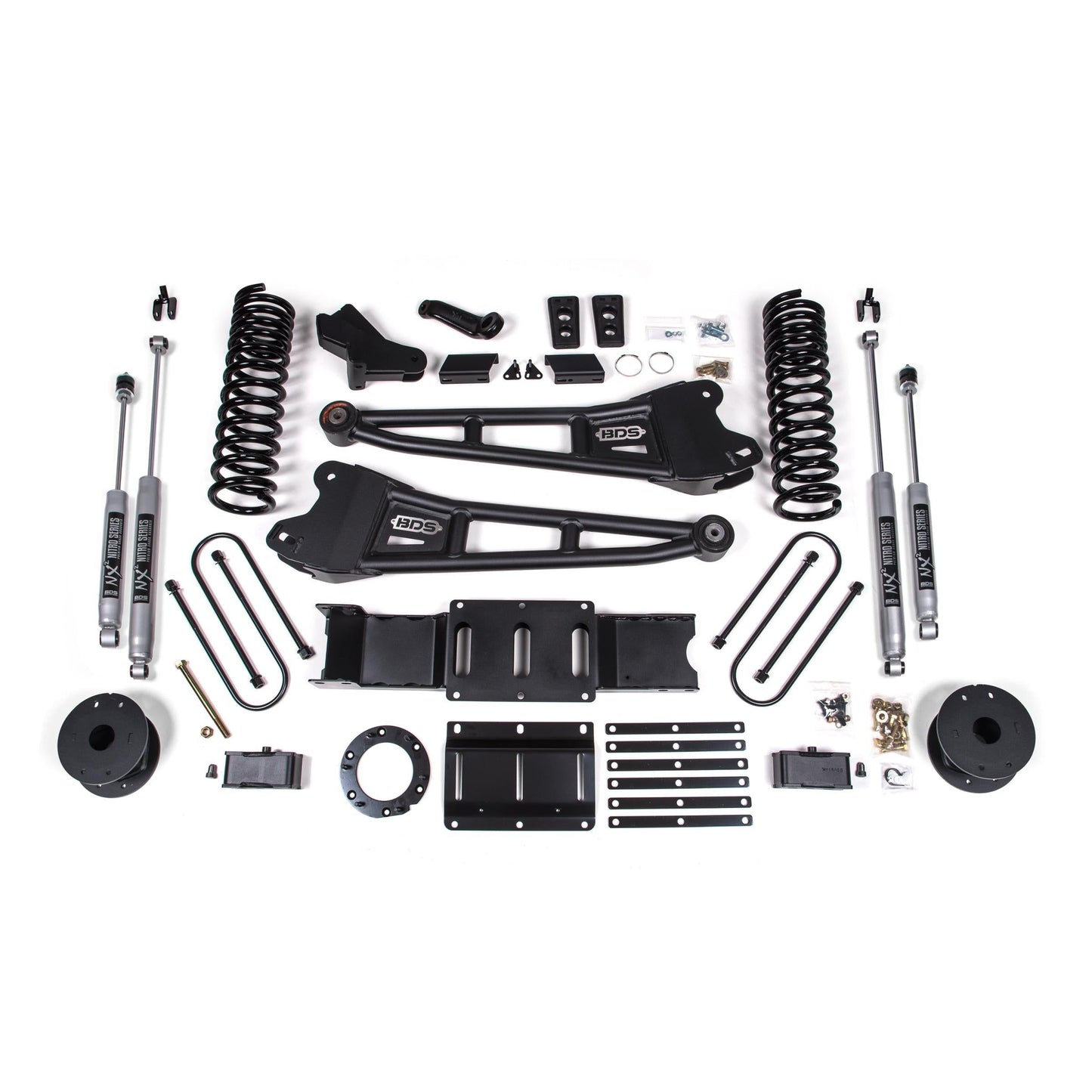 BDS Suspension | 4 Inch Lift Kit w/ Radius Arm Ram 3500 w/ Rear Air Ride 19-24 4WD Diesel 8 Bolt Fox 2.0 Performance Shocks | BDS1719FS