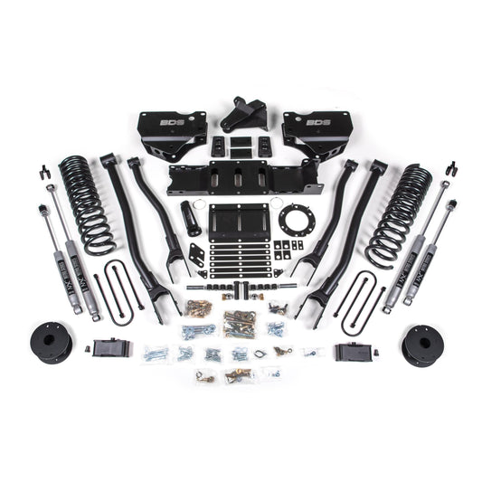 BDS Suspension | 4 Inch Lift Kit w/ 4-Link Ram 3500 w/ Rear Air Ride 19-24 4WD Gas Fox 2.0 Performance Shocks | BDS1723FS