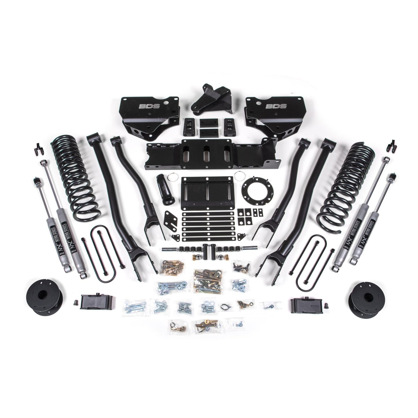BDS Suspension | 4 Inch Lift Kit w/ 4-Link Ram 3500 w/ Rear Air Ride 19-24 4WD Gas NX2 Nitro Shocks | BDS1723H