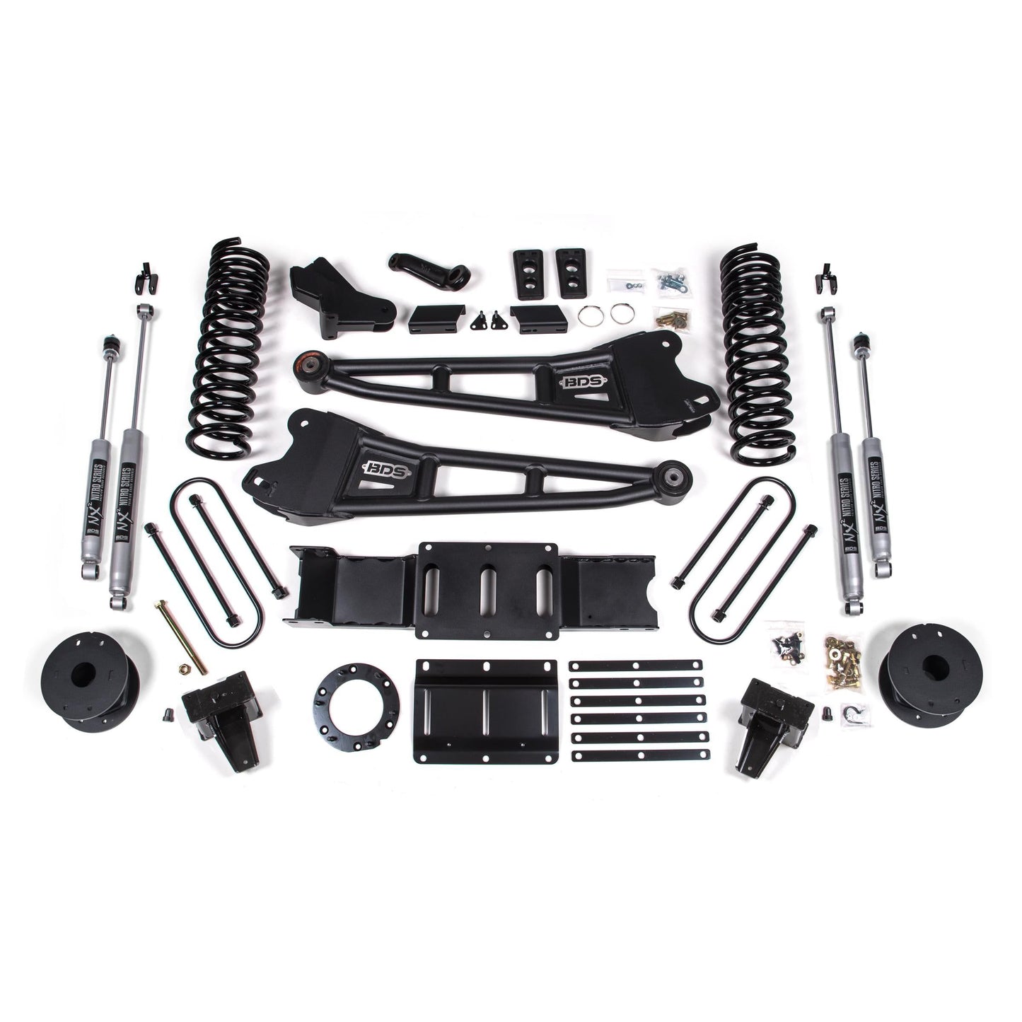 BDS Suspension | 6 Inch Lift Kit w/ Radius Arm Ram 3500 w/ Rear Air Ride 19-24 4WD Diesel 6 Bolt NX2 Nitro Shocks | BDS1724H