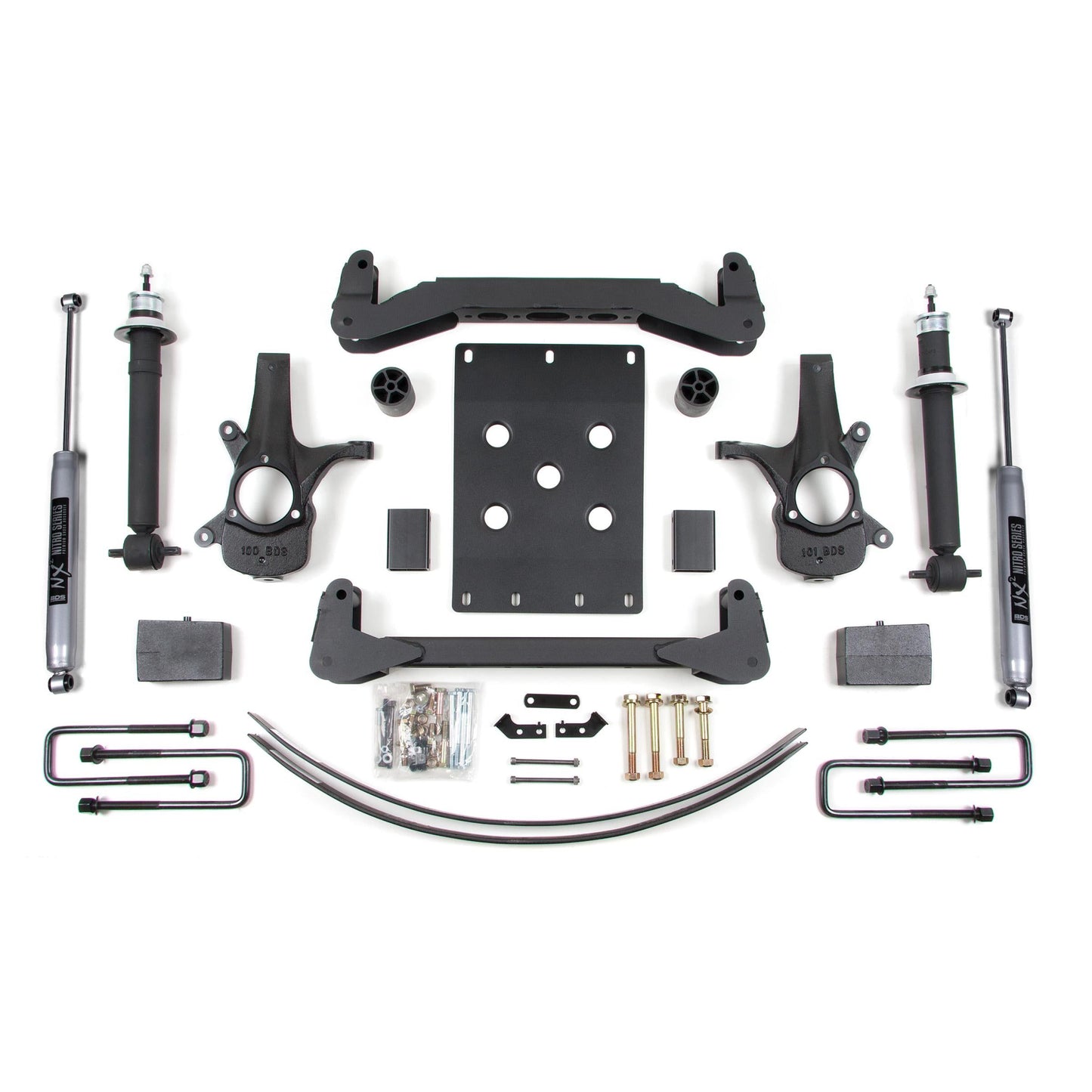 BDS Suspension | 6 Inch Lift Kit Silverado/Sierra 1500 07-13 2WD 5 Inch Block Add A Leaf NX2 Nitro | BDS174H