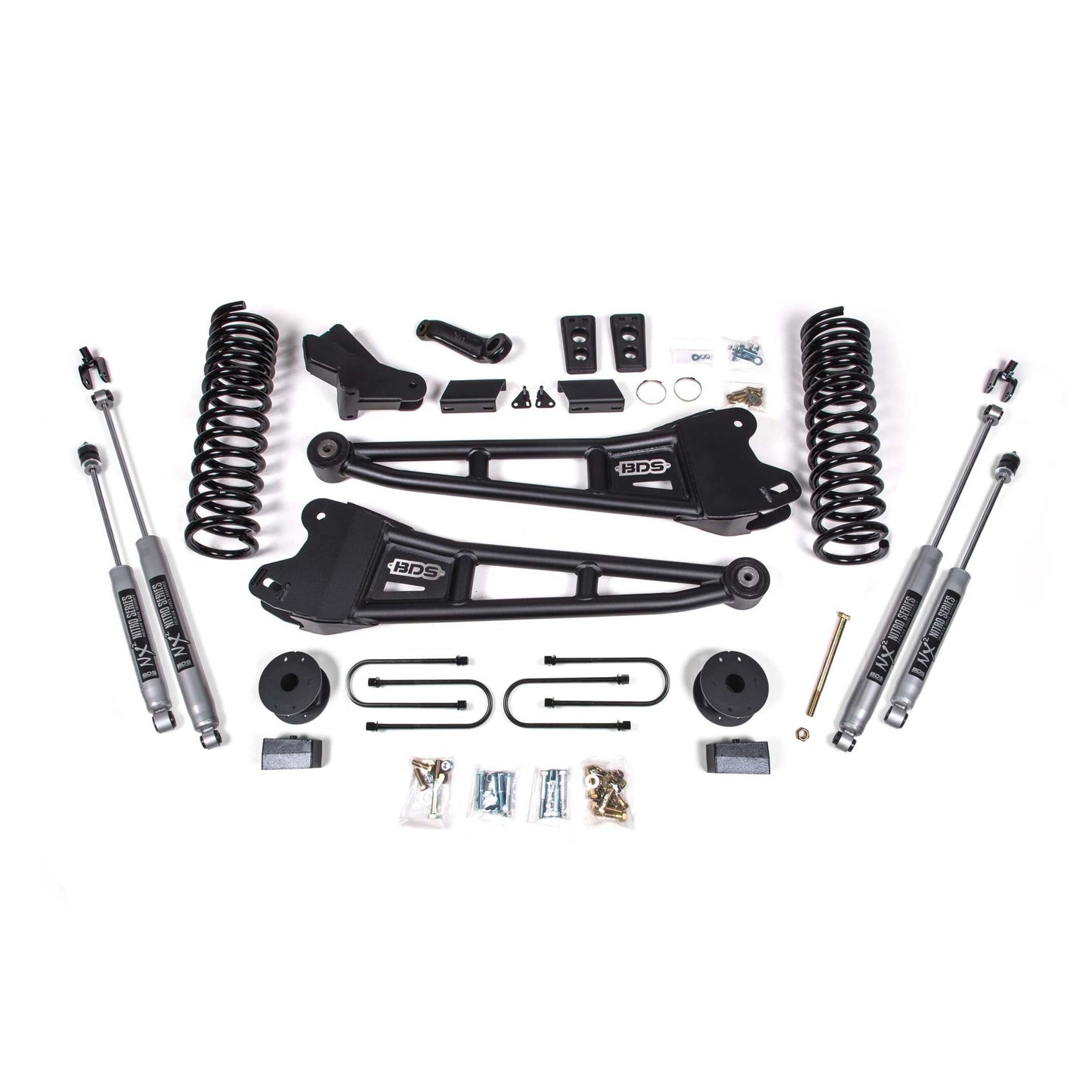 BDS Suspension | 4 Inch Lift Kit w/ Radius Arm Ram 3500 w/ Rear Air Ride 13-18 4WD Gas NX2 Nitro Shocks | BDS1793H