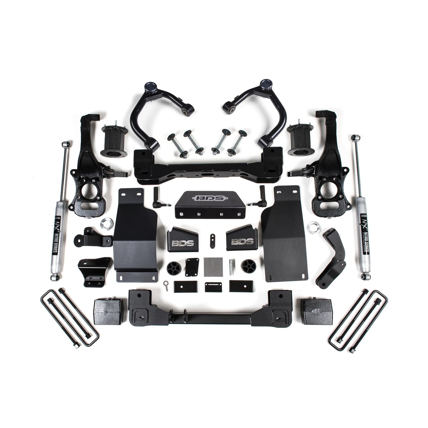 BDS Suspension lift kit components for Silverado/Sierra 1500 19-24 4WD Diesel Fox 2.0 Performance.