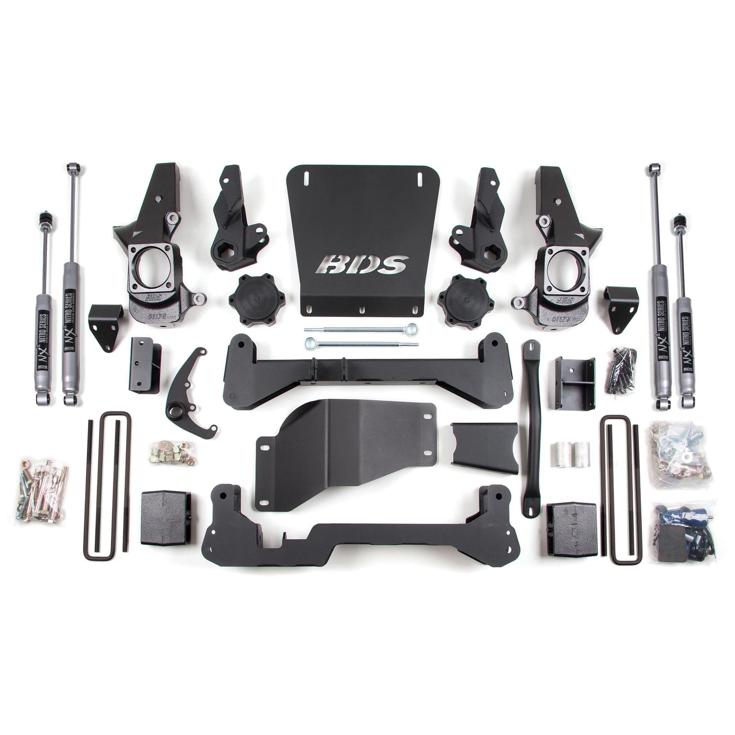 BDS Suspension | 7 Inch Lift Kit Silverado/Sierra 2500HD/3500 01-10 4WD Narrow Track Knuckle 5 Inch Block Fox 2.0 Performance | BDS1818FS