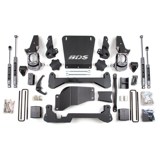 BDS Suspension | 7 Inch Lift Kit Silverado/Sierra 2500HD/3500 01-10 4WD Fox 2.0 Performance Shocks | BDS1822FS