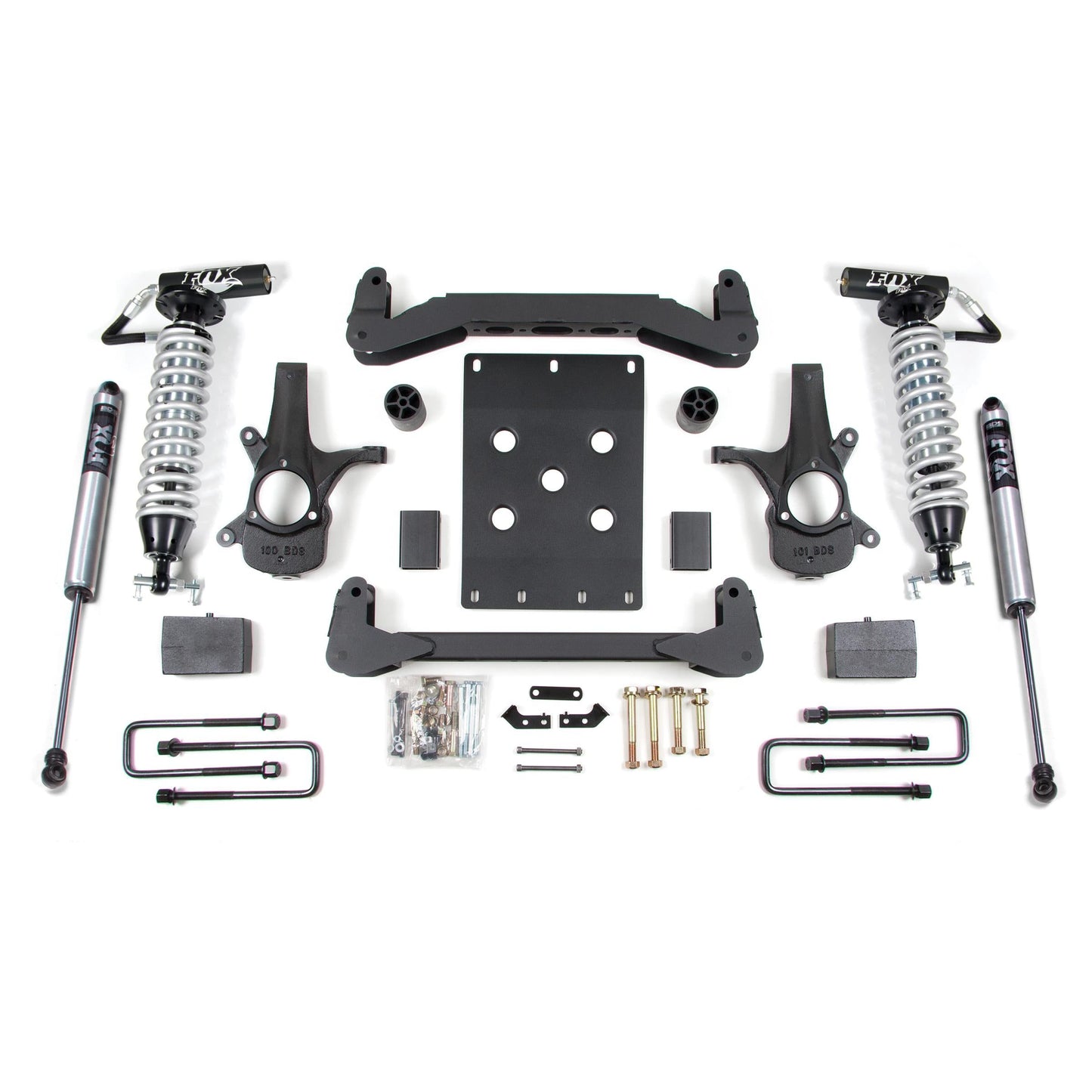 BDS Suspension | 4 Inch Lift Kit FOX 2.5 Coil-Over with DSC Adjuster Silverado/Sierra 1500 07-13 2WD 5 Inch Block Fox 2.5 Performance Shocks | BDS186FDSC